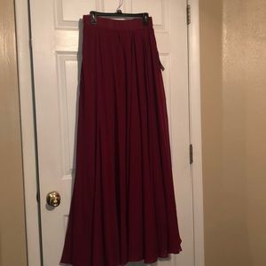 Long burgundy skirt